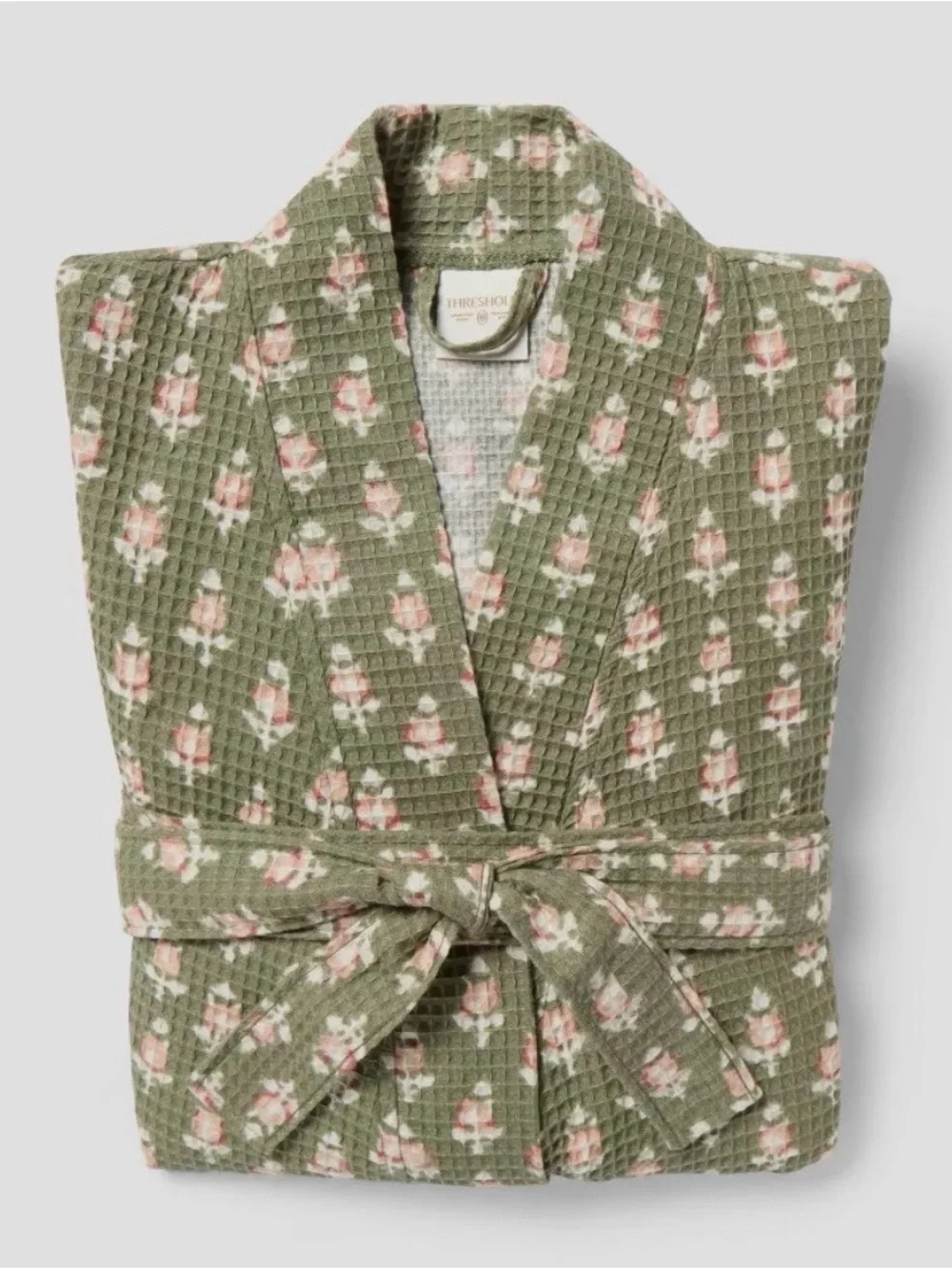 Floral Waffle Bath Robe Green/Pink - Threshold - Picture 1 of 13